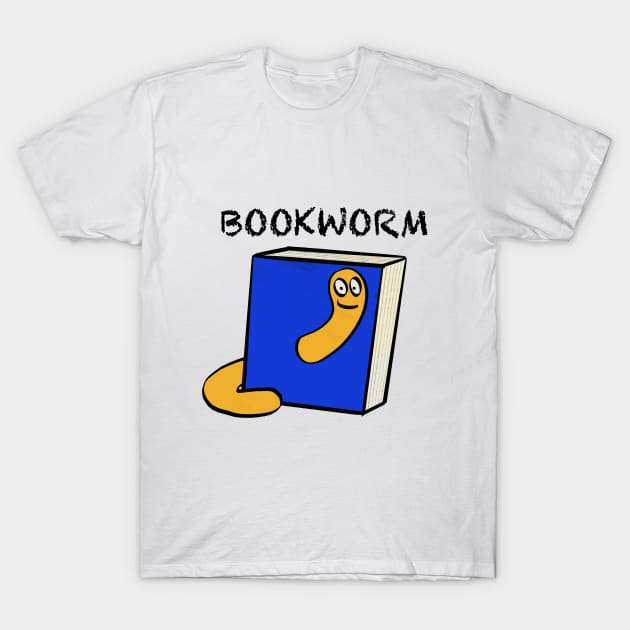 Book Lovers Bookworm Illustration T-Shirt by WelshDesigns
